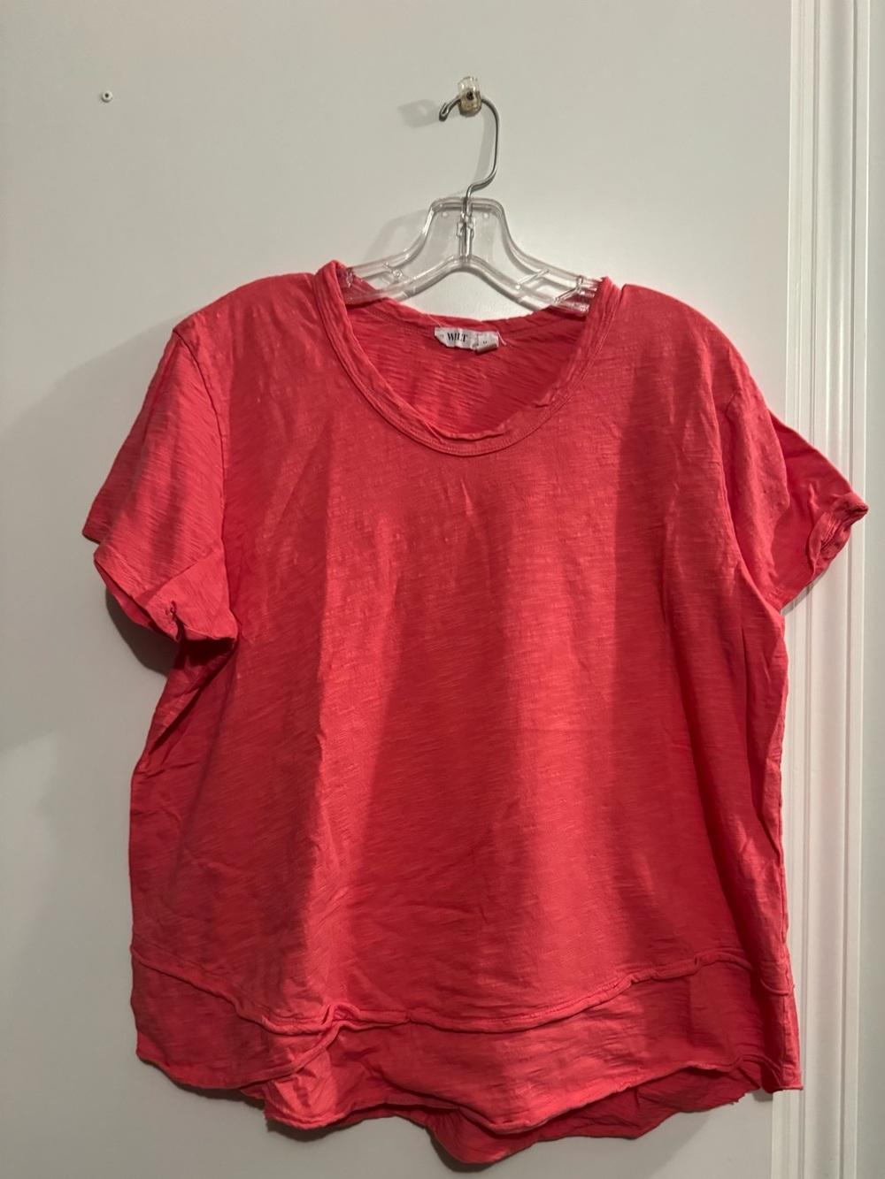 Wilt Coral Red Short Sleeve Crewneck Tee,